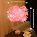 Miniatyrbild 3 av 4: DIY Fjäderbordslampa Trä Fjäderskärm LED Bröllopsdekorationslampa (C)