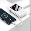 Miniatyrbild 9 av 11: Baseus Qpow Digital Display Powerbank med hurtiglading 20000mAh 22,5W QC/PD/SCP/FCP med innebygd USB-C-kabel hvit