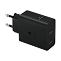 Miniatyrbild 1 av 8: Samsung Power Adapter Duo EP-T5020XBEGEU nettverkslader 2x USB-C 50W - svart