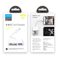 Miniatyrbild 6 av 6: Joyroom HUB multifunksjonell OTG Lightning Adapter - USB 3.2 Gen 1 (3.0, 3.1 Gen 1) / SD, TF-kortleser / Lightning White (S-H142 White)