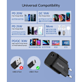 Miniatyrbild 4 av 7: Choetech GaN USB Type C PD vegglader 30W svart (PD5007)