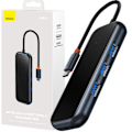 Miniatyrbild 1 av 11: Baseus AcmeJoy HUB 4-porter (USB-C - 1x USB-C PD&Data/3x USB3.0) mørkegrå (WKJZ010313)