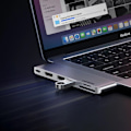 Miniatyrbillede 4 af 6: UGREEN MULTIFUNKTIONEL HUB 2XUSB C - HDMI/2XUSB 3.0/SDTF/USB C PD GRÅ