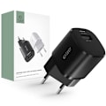 Miniatyrbillede 1 af 6: TECH-PROTECT C20W MINI 2-PORTS NETVÆRKSOPLADER PD20W/QC3.0 SORT