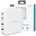 Miniatyrbillede 1 af 8: CHOETECH HURTIG NETVÆRKSLADER GAN 100W 2X USB-A / 2X USB-C HVID
