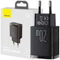 Miniatyrbild 1 av 11: Baseus Kompakt rask USB / USB Type C-lader 20W 3A Power Delivery Quick Charge 3.0 svart (CCXJ-B01)