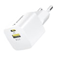 Miniatyrbild 1 av 11: Wozinsky WWCEAC GaN USB-A USB-C 33W vegglader - hvit