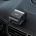 Miniatyrbild 9 av 11: Baseus High Efficiency Pro 2x sigarettenneradapter USB-A USB-C med 30W lader - svart