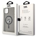 Miniatyrbild 9 av 9: Karl Lagerfeld Karl&Choupette Glitter MagSafe beskyttelsesdeksel til iPhone 15 - svart