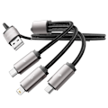 Miniatyrbild 3 av 9: TECH-PROTECT ULTRABOOST 3IN1 LIGHTNING & TYPE-C & MICRO-USB-KABEL 3.5A 100cm GRÅ