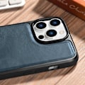 Miniatyrbild 11 av 11: Ekte skinndekket iCarer skinnoljevoksdeksel til iPhone 14 Pro Max (kompatibel med MagSafe) Blå (WMI14220720-BU)