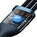 Miniatyrbild 5 av 11: Baseus Flash-seriekabel USB Type C / USB Type A - USB Type C / Lightning / micro USB 100 W 1,5 m blå (CASS030203)