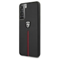 Miniatyrbillede 2 af 8: FERRARI OFF TRACK LÆDER NYLON STRIPE COVER TIL SAMSUNG GALAXY S21 - SORT
