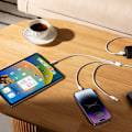 Miniatyrbild 4 av 11: Baseus StarSpeed​​3-i-1-kabel USB-A - Micro-USB / Lightning / USB-C 3.5A 1.2m hvit