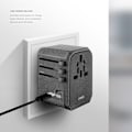Miniatyrbild 6 av 9: En unik gutt. til nettverket. Voyage World Adapter 33W + 2xUSB + PD 18W + QC 3.0 - grå (LITHOS Collective)