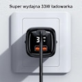 Miniatyrbild 5 av 6: USAMS Lad. nätverk. 1xUSB-C+1xUSB T46 33W (endast huvud) PD3.0 +QC3.0 Snabbladdning vit/vit CC152TC02 (US-CC152)