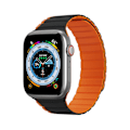 Miniatyrbild 2 av 11: Magnetisk Apple Watch SE 8, 7, 6, 5, 4, 3, 2, 1 (41, 40, 38 mm) Dux Ducis-bånd (LD-versjon) – svart og oransje