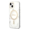Miniatyrbild 3 av 11: Guess sett MagSafe lader + etui for iPhone 14 Plus 6.7 hvit marmortelefon (GUBPP14MHMEACSH)