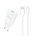 Miniatyrbild 2 av 2: Dudao A4EU USB-A 2.1A vegglader - hvit + USB-A - mikro USB-kabel