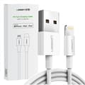Ugrønn USB-kabel - Lightning MFI 2m 2.4A hvit (20730)