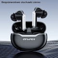 Miniatyrbild 4 av 9: AWEI Bluetooth 5.3 T50 TWS hörlurar + dockningsstation svart/svart