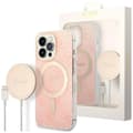 Guess sett MagSafe lader + etui for iPhone 13 Pro Max 6.7 rosa 4G Print (GUBPP13XH4EACSP)
