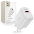 Miniatyrbillede 1 af 7: TECH-PROTECT C20W 2-PORTS NETVÆRKSOPLADER PD20W/QC3.0 HVID