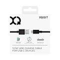 Miniatyrbild 2 av 2: Xqisit Charge & Sync kabel USB A -USB C 3,0m svart/svart 31298