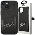 Miniatyrbillede 1 af 9: KARL LAGERFELD SIGNATURE LOGO CARDSLOT ETUI TIL IPHONE 14 PLUS - SORT