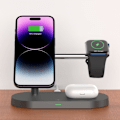 Miniatyrbild 7 av 7: TECH-PROTECT A12 3IN1 MAGNETISK MAGSAFE TRÅDLØS LADER SORT