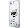 Miniatyrbillede 2 af 8: KARL LAGERFELD GLITTER CHOUPETTE HEAD COVER TIL IPHONE 7/8 / SE 2020 / SE 2022 - SØLV