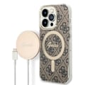 Miniatyrbild 2 av 11: Sett Guess GUBPP14XH4EACSW Deksel+ Lader iPhone 14 Pro Max 6.7 brun/brunt hardt deksel 4G Print MagSafe