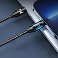 Miniatyrbild 6 av 6: USB-C - Lightning Wozinsky WUCLC2-kabel med LED-skjerm 36W 2m - svart