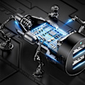 Miniatyrbild 10 av 11: Baseus Splitter billader splitter 2x USB 3.1A 17W + 2x sigarettennertilkobling 80W svart (CRDYQ-01)
