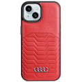 Miniatyrbillede 3 af 8: AUDI SYNTETISK LÆDER TASKE MED MAGSAFE TIL IPHONE 15 / 14 / 13 - RØD