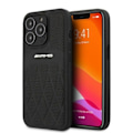 Miniatyrbild 1 av 8: AMG AMHCP13XOSDBK iPhone 13 Pro Max 6,7" svart/svart hårdfodral Läder Curved Lines
