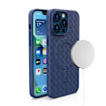 Miniatyrbillede 2 af 7: VÆVET CASE PLOTET CASE HOUSING MED MAGSAFE TIL IPHONE 15 NAVY BLUE