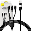 Miniatyrbild 1 av 11: Baseus Flash-seriekabel USB Type C / USB Type A - USB Type C / Lightning / micro USB 100 W 1,2 m svart (CASS030101)