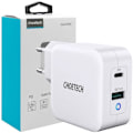 Miniatyrbillede 1 af 8: CHOETECH HURTIG NETVÆRKSLADER GAN USBC PD USBA QC3.0 65W 3.25A HVID