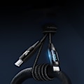 Miniatyrbild 3 av 6: USB-C - Lightning Wozinsky WUCLC2-kabel med LED-skjerm 36W 2m - svart