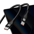 Miniatyrbillede 3 af 11: BASEUS HURTIG OPLADEKABEL 2IN1 USB-C - 2XUSB-C 100W 1,5M SORT
