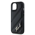 Miniatyrbillede 6 af 8: KARL LAGERFELD DIAGONAL QUILTED SCRIPT COVER TIL IPHONE 15 PLUS / 14 PLUS - SORT