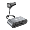 Miniatyrbillede 5 af 5: DUDAO BILOPLADER 2XUSB/3X CIGARET LÆNTER STIK SPLITTER SORT