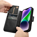 Miniatyrbillede 4 af 11: ICARER CASE CASE LÆDERCOVER TIL IPHONE 14 LÆDER SORT