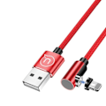 Miniatyrbild 1 av 8: USAMS Lightning-kabel 1m vinklad magnetisk röd/röd SJ444USB02 (US-SJ444)