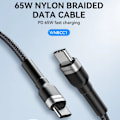 Miniatyrbillede 6 af 8: WOZINSKY WNBCC1 USB-C / USB-C PD 65W KABEL 1 M - SORT