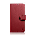 Miniatyrbillede 2 af 11: ICARER CASE CASE LÆDERCOVER TIL IPHONE 14 PRO RED