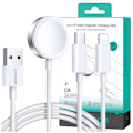 Miniatyrbild 1 av 11: Joyroom S-IW008 3-i-1 magnetisk lader USB-A - Lightning/USB-C 1,2 m - hvit