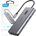 Miniatyrbild 1 av 10: Choetech HUB multifunksjonsenhet med skjerm 12in1 USB-C - USB-C / USB-A / HDMI / VGA / AUX / SD / TF grå (HUB-M26)