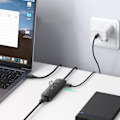 Miniatyrbild 4 av 5: Ugreen HUB 4in1 USB – 4x USB Type A 3.0 PD DC 12V 0,25m svart (CM416 10915)